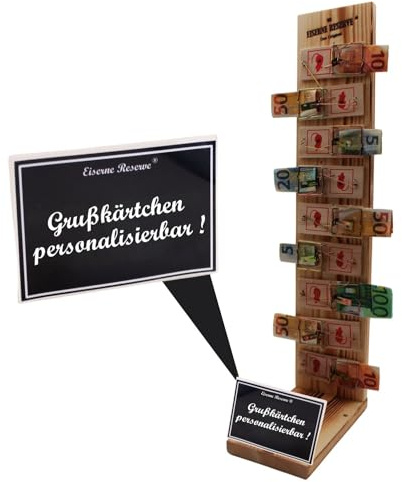 Personalisierte Geschenke Geld für Männer Frauen originelle lustige Geschenkidee mit Namen personalisierbar - Eiserne Reserve Mausefalle Deluxe - Papa Mama Geburtstag Hochzeit