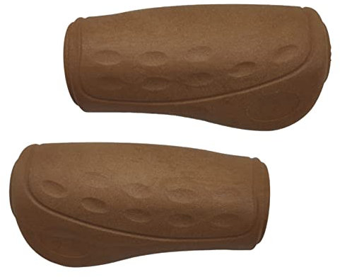 Manovella Fahrradgriffe Kurz, Braun Ergonomisch, 90mm+90mm Länge, 22mm Standarddurchmesser, für beidseitige Drehgriffschaltung