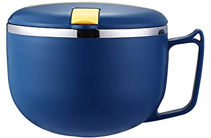 SKJJL Tazón Ramen Instantáneo, 900ML Tazón de Fideos Sellado Doble Aislado Acero Inoxidable, Tazón de Fideos Instantáneos con Tapa, Tazón Ramen, para Fideos Instantáneos, Bento, Almuerzo