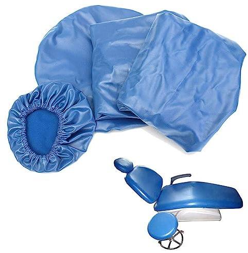 BLUEZY Ensemble Fauteuil Dentaire 4 pièces/Ensemble Étui De Protection Imperméable élastique Faux Cuir Housse De Siège De Fauteuil Dentaire, Antipoussière Protecteur