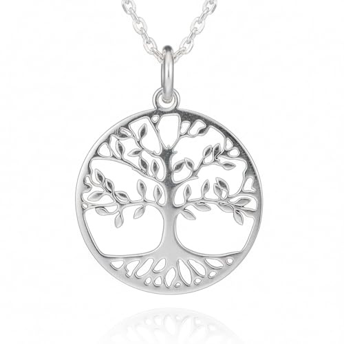 Passo Collar arbol de la vida con cadena plata mujer de 45cm - El collar árbol de la vida se envía en una cajita de regalo - Un regalo original mujer ideal