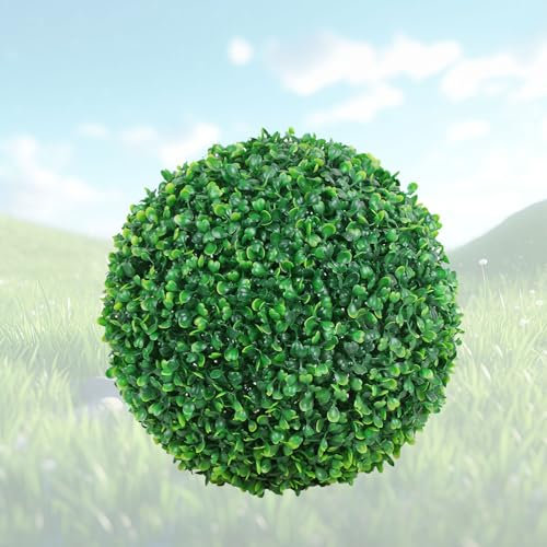 ATYUJKB Artificial Plant Topiary Ball Extra Large, Faux Boxwood Decorative Balls, Garden Spheres Large Outdoor, Artificial Plant Grass Ball, Artificial Grass Plastic Flower Plant