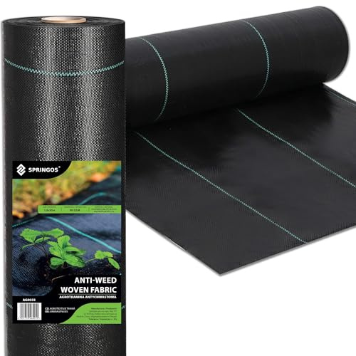 SPRINGOS Malla Antihierbas para Jardín 1,6 x 50 m 90g/m2