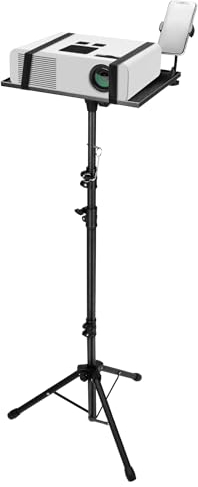 QWORK® Multifunktionaler Beamer Ständer Laptop Tablet Kamera Ständer - 58 bis 160cm Höhenverstellbar und 180° Winkelverstellbar - Klappbar und Stabil Stehpul Höhenverstellbar für Bühne und Studio