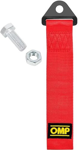 AUTOZOCO Correa Cuerda de Remolque, Cinta de Remolque, Cuerda de Remolque, Correa de Rescate vehículo, Apto para Parachoques Trasero Delantero, Soporta hasta 2 toneladas, Nailon, Rojo, 26 cm
