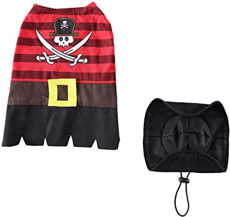 TOGEVAL Halloween Funny Dog Costume Pirate Style Apparel Pet Dressing Clothes for Puppy Dog Clothes