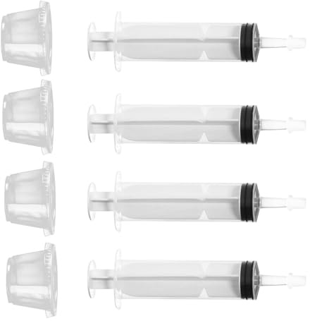 Shot Maker, siringhe per shot, 60 ml, con coperchio in pizzo, 4 siringhe multifunzionali, regalo di Halloween con 4 bicchieri per il giorno del Ringraziamento, Natale