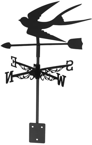 PHENOFICE 1ensemble Girouette Forme De Hirondelle pour Jardin Et Toiture Indicateur De Direction Vent Décoratif pour Et Abris Extérieurs Décoration Originale pour Patios Et Extérieurs