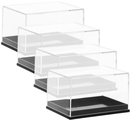 Alipis Präsentationsbox Mineralien 5 Sätze Mineralien-präsentationsboxen Edelstein Vitrine Edelsteine Anzeige Lagercontainer Probenhalter Aus Kunststoff Kleiner Probenkoffer Plastik 4 Stück * 5