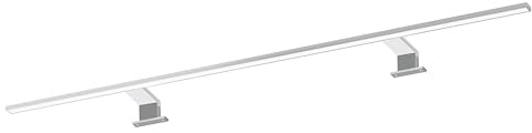 kalb | Spectraline LED Badezimmerleuchte 120cm IP44 Spiegelleuchte 18W feuchtraumgeeignet 230V direkt anschließbar 3-in-1 Montage für Spiegel Spiegelschrank Wandmontage (Silbergrau - neutralweiß)