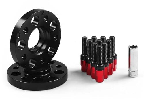 Spurverbreiterung 20 Mm 5 X 112 Mm 66,6 Mm Radabstandshalter Mit Zentrischer Bohrung M14 X 1,5 Konische Bolzen Für A4 A5 A7 A8 Q5 SQ5 RS5 RS7 Mit Kugelbolzen Auto Rad Distanzscheiben(Rot)