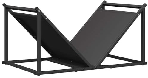 vidaXL Portant de bois chauffage noir 70x43x34,5 cm, support à bûches de cheminée, support à bûches, support à bûches, stockage de bûches d'intérieur