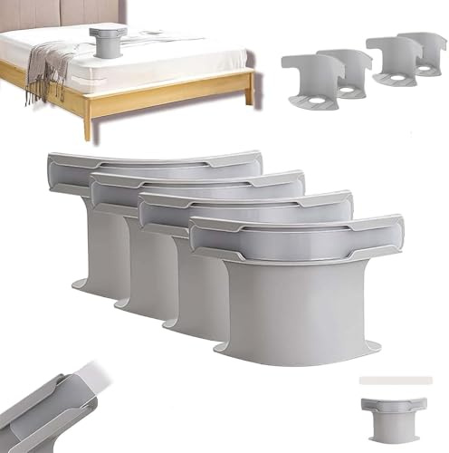Pipihome 4 Stück Bettlakenspanner, Bettlaken Spanner Halter, Spannbettlaken Halter, Matratzenhalter Gegen Verrutschen, Fit Any Bed (Light Gray)