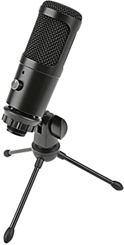 Mipcase Microfono Condensatore USB Professionale con Treppiede per Computer per Cantare e Registrazione Adatto Conferenze e Streaming