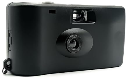 Point And - Cámara de película de 135/35 mm, reutilizable, retro, incorporada, intermitente, opción de películas incluidas, cámara retro ligera