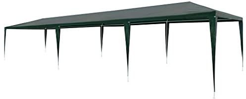 Tonnelle de Jardin, Tente de Réception Pavillon Barnum de Jardin 3x9 m PE Vert