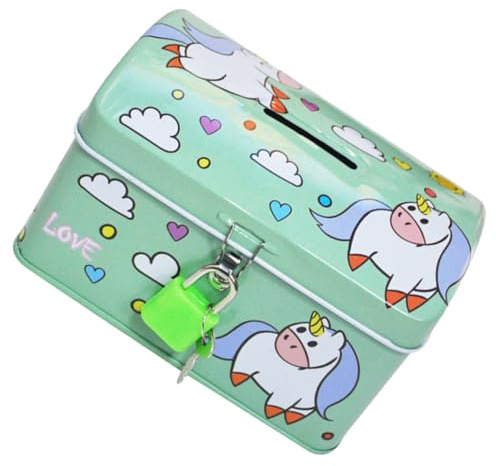 HEALSOPTHY Hucha Infantil Cerdito Unicornio con Cerradura Caja de para Regalo Cumpleaños y Navidad Diseño Divertido y Compacto para Ahorrar Monedas