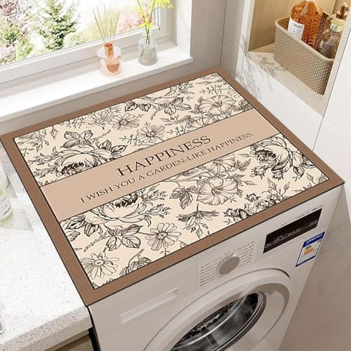 ZeiLaBang Kakadi Waschmaschinenauflage 60x60CM,Abdeckung für Waschmaschine | Waschmaschinen Staubschutz,Kühlschrank Waschmaschinenabdeckung,Multifunktional Kühlschrank-Bodenschutz Pads