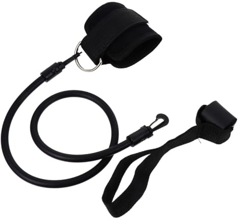 GARVALON Fixations Élastiques pour Corde de Tension de Porte 2 Pièces en Caoutchouc et Nylon, Accessoires Fitness Résistants pour Renforcement Jambes et Hanches, Sangles Cheville Sport