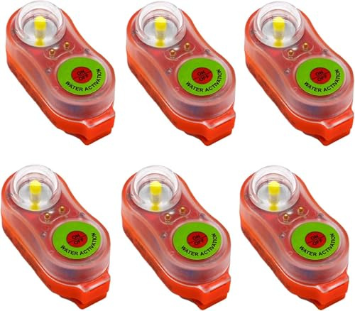 Generico Gilet di Salvataggio Luce A LED - LED al Luce Stroboscopica Giubbotto Salvavita Flash, per Sopravvivenza in Acqua di Emergenza per Una Maggiore visibilità e Sicurezza (D-6PCS)