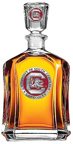 Heritage Pewter South Carolina Capitol Decanter | 24 OZ Whiskey Decanter for Liquor with Airtight Stopper | Expertly Crafted Pewter Glass