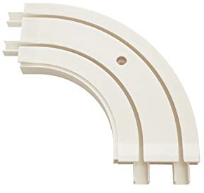 Gardinia Erkerbogen für Vorhangschienen-Verlängerungen GE2 / 2-läufige Gardinenschiene, 90°-Winkel, 13,5/13,5 cm, Kunststoff, Weiß