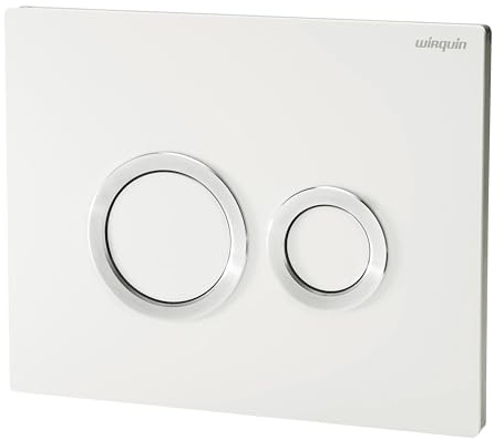 Wirquin 55721304 Plaque de Déclenchement Hoop Blanche | PMMA, double chasse, économie d'eau, installation facile, fabriqué en France