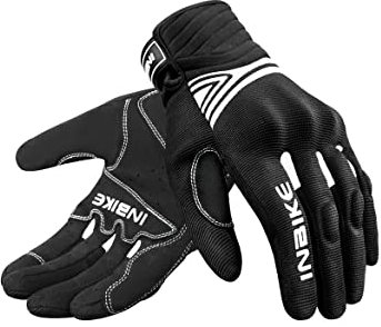 INBIKE Motorradhandschuhe Herren Damen Sommer Motocross Handschuhe Motorrad Fahrradhandschuhe Männer Vollfinger Schutz Atmungsaktiv Schwarz&Weiß XL