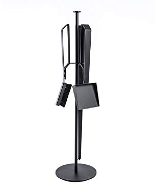 TermaTech Kaminbesteck Edge round Stahl schwarz beschichtet 3-teilig 90-190