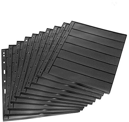 BAQI Stamp Collection Stempel Album Stock Pages Double Sided Pack of 10 Pages with 9 Binder Holes