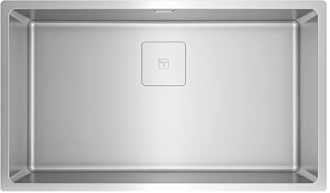 TEKA Fregadero Inoxidable 1 Seno 80cm, Profundidad 200mm, Triple Instalación, SilentSmart, Tratamiento PureClean, Soft Texture, FlexLinea RS15 71.40