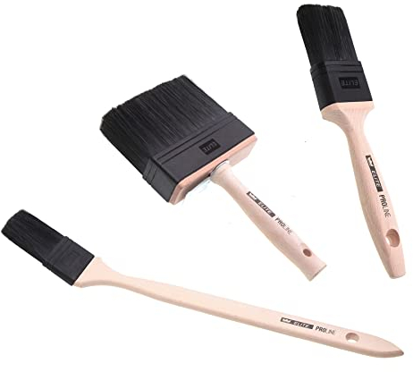 Profi Lackpinsel PROLINE Elite 3er Set, Pinsel 50 mm & 120 mm breit & 50 mm breit mit langem Griff, Premium Qualität, 100% FSC-zertifiziertes Holz