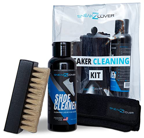 Sneaker Cleaner Set – Basic Schuhputzset inkl. hochwertiger Schuhreiniger, Schuhbürste, Mikrofasertuch für Schuhe und Sneaker