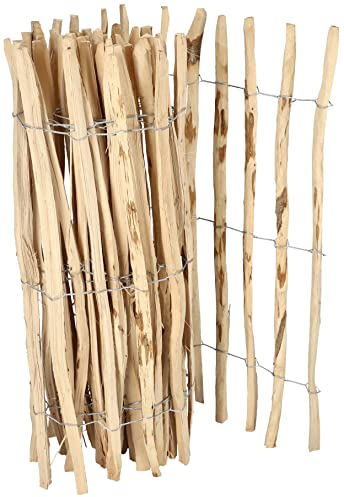 KOTARBAU® Staketenzaun Rollzaun 5m aus Haselnusslatten für Pflanzen und Rasen 120 cm Kastanienzaun aus Haselnuss Holzzaun Gartenzaun Staketenabstand 7-8 cm
