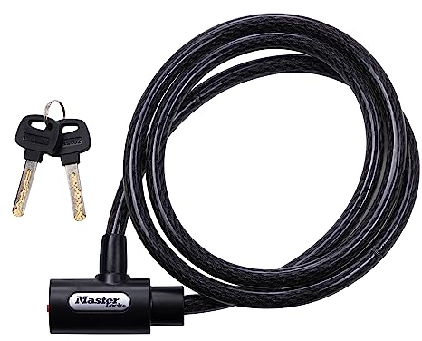 Master Lock Kabelschloss Fahrradschloss mit Schlüssel, 1,5 m lang, 8364DCC