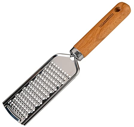 Fackelmann Rallador Manual Fair 23cm, Pizza y Pasta, Cuchilla de Acero Inoxidable, Mango de Madera de Haya FSC, Ahorro de espacio, Ideal para Parmesano y Queso Duro, Fácil de Limpiar, 1 ud.