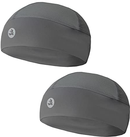Skull Cap Hard Hat Liner Cycling Helmet Liner Sweat Wicking Cooling | Low-profile above-ear fit, quick dry. UPF 30+ sun protection. Breathable beanie for men and women. 2-pack.