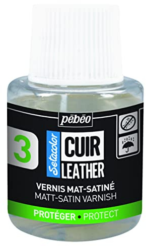 Pebeo -Setacolor Cuero -Abrillantador mate-satinado para cuero -Auxiliar para cuero y polipiel -Personalización de bolsos, zapatos, cestas y zapatillas -Resistente a arañazos, pliegues y roces -110 ml