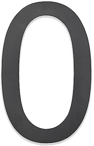 Hopelit Hausnummer, Hausnummer Anthrazit RAL 7016 Anthrazitgrau Feinstruktur Pulverbeschichtet, Hausnummer Edelstahl, Hausnummern Höhe 20cm - Schrift Arial - Ziffer 0