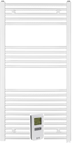 anapont elektrischer Badheizkörper - 1175x600 weiß - Fernbedienung mit Timer-Funktion - Handtuchheizkörper - Badheizung elektrisch - Handtuchheizung - Made in Germany