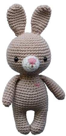 Kuscheltier gehäkeltes Häschen Mini - Häkelhase- aus Baumwolle, 18 cm groß, Handarbeit, Geschenk für Kinder zu Geburtstag oder Babyparty (beige) | handgemacht, Kuscheltier ca. 18 cm, Mini-Tierchen Serie, in vielen Farben