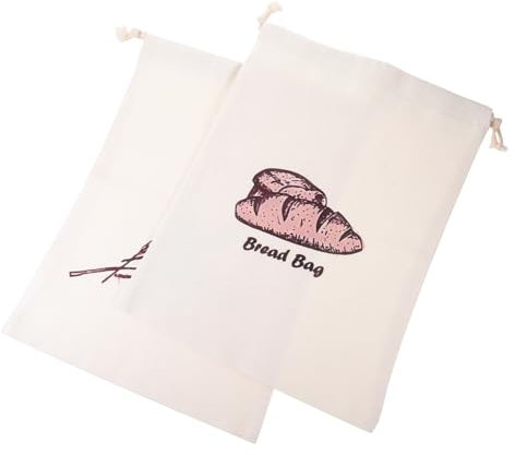 GOOHOCHY 2stücke Brotbeutel Aus Leinen Wiederverwendbar Mit Kordelzug Für Brotaufbewahrung Brot Tasche Für Bäckerei Und Heimgebrauch Verpackung Für Toast Kekse Und Backwaren