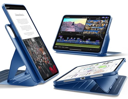 ESR for iPad Pro 13 inch Case M5/M4 (2025/2024), Rotating Case with Removable Magnetic Cover, Adjustable Portrait/Landscape Stand, 9 Standing Angles, Shift Series, Blue