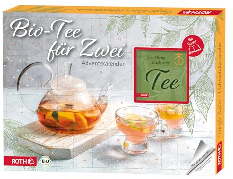 Bio-Tee-Adventskalender für Zwei: 24 x 2 Bio-Teebeutel mit Kräuter-Info-Buch