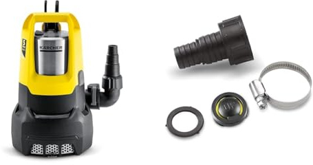 Kärcher SP 22.000 Dirt Level Sensor Submersible Pump for Dirty Water, Flow Rate: 22,000 l/h & 6.997-359.0 Anschluss (geeignet Fuer Saugschlauch 3/4 Zoll+ 1 Zoll)