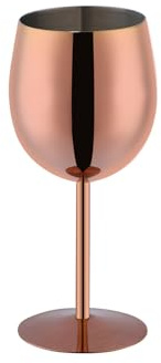 SBOMHS Rotweingläser mit Stiel 1 Stück Weißweingläser ca.350ml Weingläser aus 18/10 Edelstahl Kelch Gläser für Cocktails Champagner Whiskey Biergläser (Roségold)