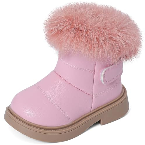 MK MATT KEELY Botas Niña Invierno Botas Nieve Exterior Bebé Niño Botas Impermeable con Suela de Goma Antideslizante,Rosa,EU 21(CN22)