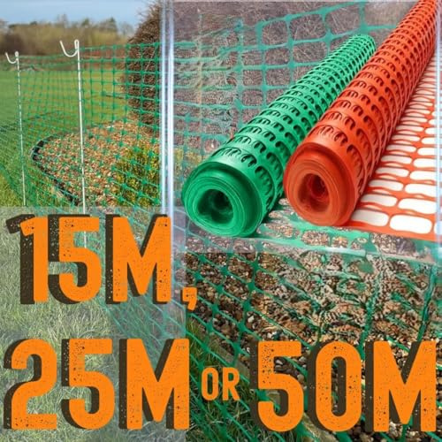 Smith & Barker Recinzione temporanea a rete da 80 g/m² – Rete di sicurezza in plastica per giardino e costruzione – verde 50 m