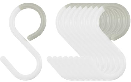 QUARKZMAN 9Stk S Haken 2.4 Kunststoff Hänge S Förmige Haken Klein S Kleiderbügel Schrank Stangen Haken für Tassen Pflanzen Schmuck Jeans Werkzeuge Weiß