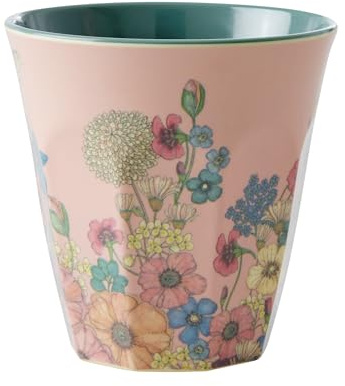 Rice Becher Trinkbecher Melaminbecher aus 100% Melamin Flower Collage hellrosa Medium